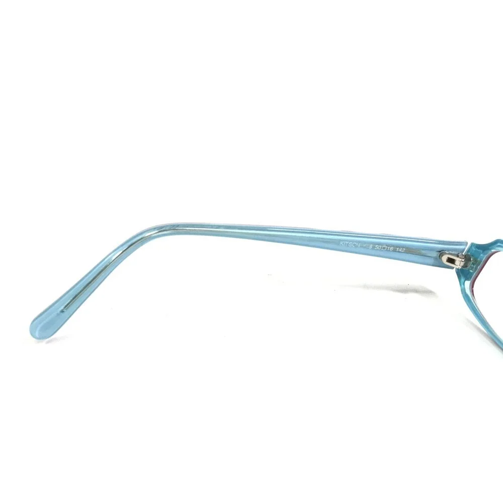 Jean Lafont Eyeglasses Frames KITSCH 615 Blue Burgundy Red Ribbed 50-16-142
